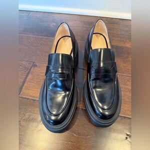 Stuart Weitzman Glossy Black Loafers